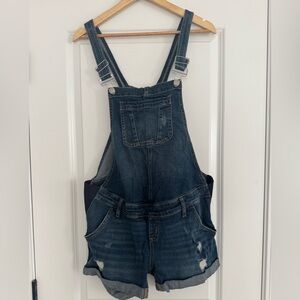 Indigo Blue Maternity Jean Short Overalls
